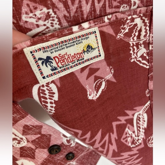 pendleton REYN SPOONER coastal cowboy seahorse button-down shirt men M surf Red - Picture 3 of 16